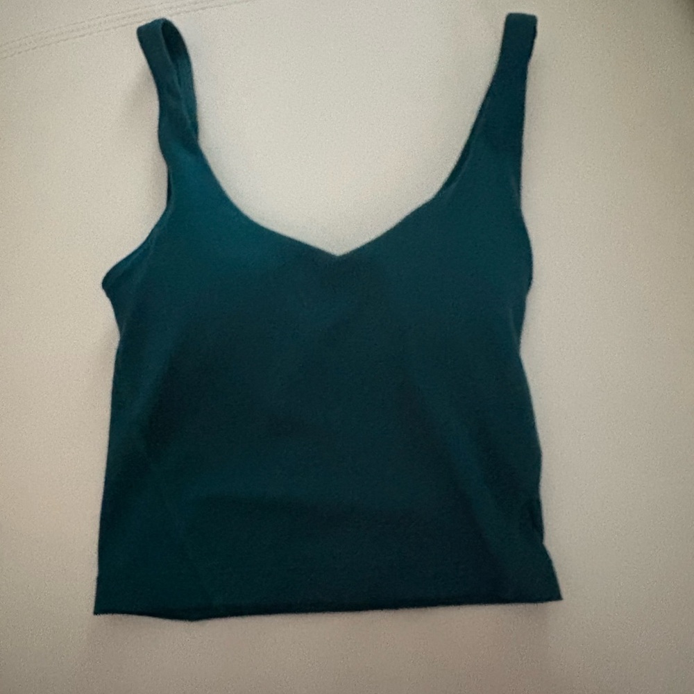 Hollister Green Fitted Crop Tank Top